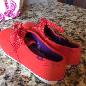 Super Cute Orange Keds w/Purple interior/Polka dot